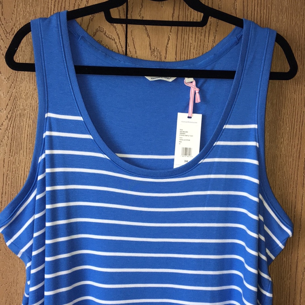 Vineyard Vines Blue and White Tank Dress. New with tags. Size 3X. - Picture 2 of 8